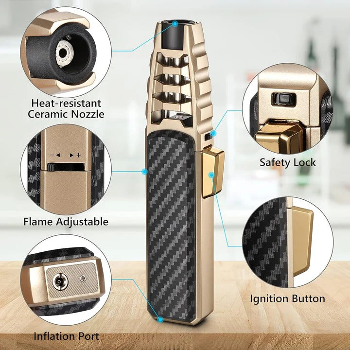 Adjustable Flame Torch Lighter – Blue Flame for Kitchen & Outdoor Use