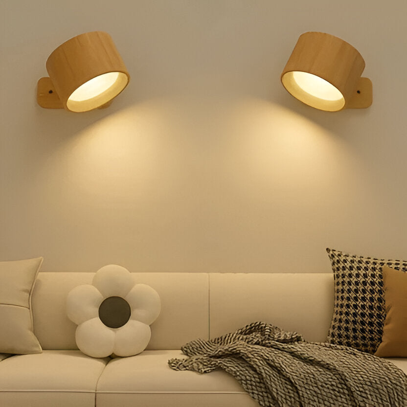 Rotating Wall Lamp, Cordless LED for Home