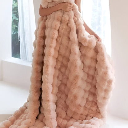 Textured Blanket for Bed or Sofa, Decorative Home Throw