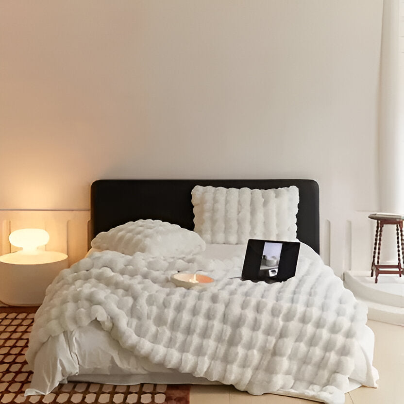 Textured Blanket for Bed or Sofa, Decorative Home Throw