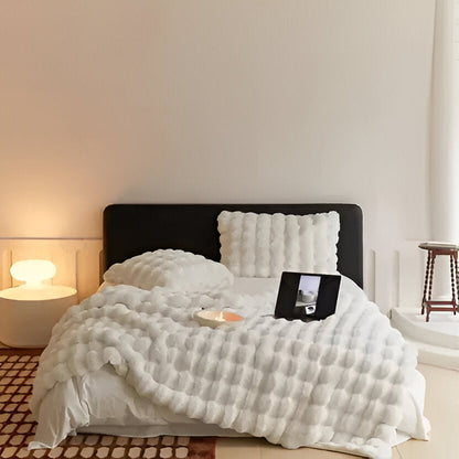 Textured Blanket for Bed or Sofa, Decorative Home Throw