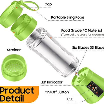 Mini Portable Blender and Juicer Electric USB Rechargeable