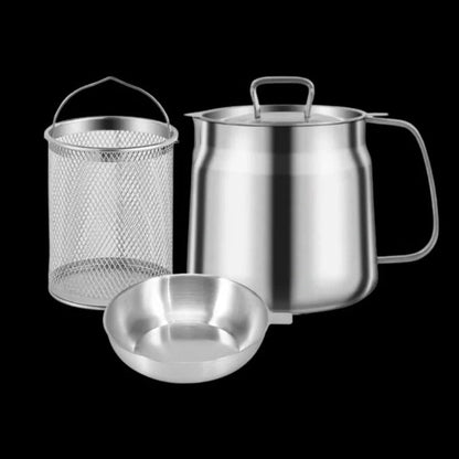 2 in 1 Deep Fryer Pot with Strainer for Home Cooking