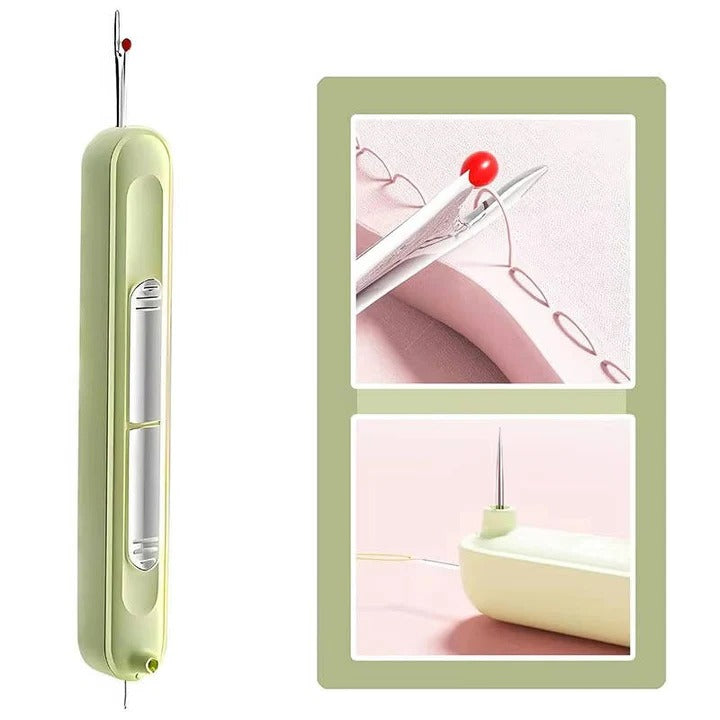 Portable Needle Threader & Seam Ripper Tool for Embroidery and Quilting