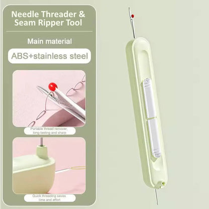 Portable Needle Threader & Seam Ripper Tool for Embroidery and Quilting