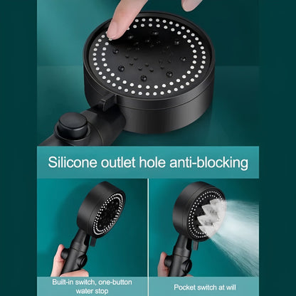 Universal High Pressure Shower Head with Hose and 5 Spray Settings