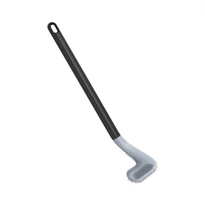 Durable Silicone Toilet Brush with Wall Mount and Ergonomic Long Non-Slip Handle