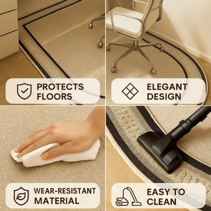 Carpeted Floor Chair Mat with Cleated Underside and High Impact Strength