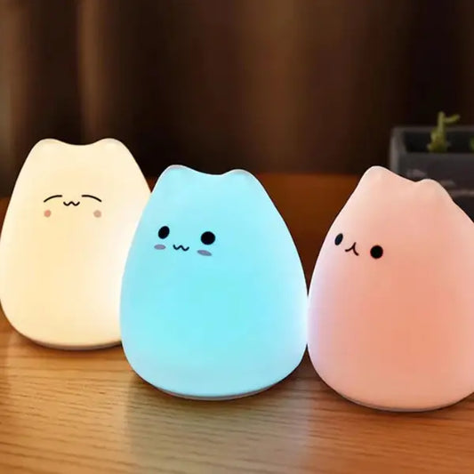 Veilleuse de chevet chaton en silicone